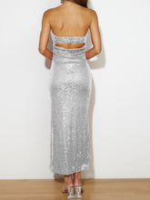 Sequin Cutout Tube Dress OutfitFlow